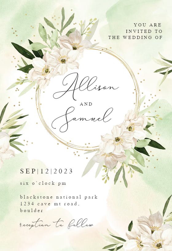 Simple Floral Wedding Invitation Digital Wedding Invitation Printable Wedding Invitation